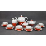 Tea and white coffee service "Cieszyn", Ćmielów, 1930s. Art Deco