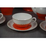 Tea and white coffee service Cieszyn, Ćmielów, 1930s. Art Deco