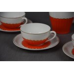 Tea and white coffee service Cieszyn, Ćmielów, 1930s. Art Deco