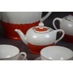 Tea and white coffee service Cieszyn, Ćmielów, 1930s. Art Deco
