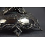 Pair of fruit platters with Cupids, Silver, 19th century, Germany, weight: 2280 g.