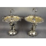Pair of fruit platters with Cupids, Silver, 19th century, Germany, weight: 2280 g.