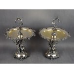 Pair of fruit platters with Cupids, Silver, 19th century, Germany, weight: 2280 g.