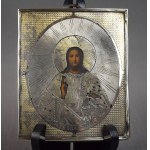 Icon of Christ the Pantocrator, Silver, Russia, 1873, Khlebnikov Shop, Moscow con. XIX c.