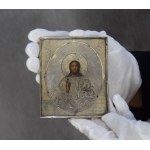 Icon of Christ the Pantocrator, Silver, Russia, 1873, Khlebnikov Shop, Moscow con. XIX c.