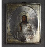 Icon of Christ the Pantocrator, Silver, Russia, 1873, Khlebnikov Shop, Moscow con. XIX c.