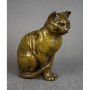 Figurine en bronze Chat assis, début du 20e siècle, Vienne ?