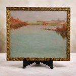 Antoni Ludwik Broszkiewicz (1872 - 1936), "Landscape with a lake," early 20th century.