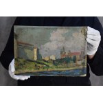 AN, Bathing in the Vistula River against the backdrop of the Wawel Castle in Cracow, ref. A.K. 1930s.