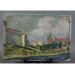 AN, Bathing in the Vistula River against the backdrop of the Wawel Castle in Cracow, ref. A.K. 1930s.