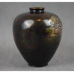 Vase with Torii gate motif, bronze, Japan, Meiji, circa 1900.