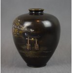 Vase with Torii gate motif, bronze, Japan, Meiji, circa 1900.