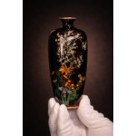 Flower vase, cloisonné enamel, Japan, Meiji, Signed, ca. 1900.