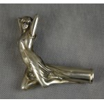 Spazierstockgriff mit liegender Frau, Jugendstil, um 1900.