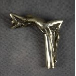Spazierstockgriff mit liegender Frau, Jugendstil, um 1900.