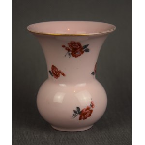 Wazonik Art Deco, Ćmielów, różowa porcelana, lata 30-te.