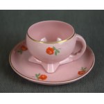 Coffee service Kula, Ćmielów, 1930s. pink porcelain, Art Deco