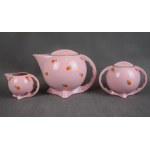 Coffee service Kula, Ćmielów, 1930s. pink porcelain, Art Deco
