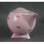 Coffee service Kula, Ćmielów, 1930s. pink porcelain, Art Deco