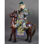 Large figure of "Guan Yu," porcelain, China, 19th/20th century.