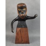 Sculpture Figure in the style of Ernst Ludwig Kirchner, 1925, German Expressionism, Signed RK.