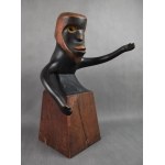 Sculpture Figure in the style of Ernst Ludwig Kirchner, 1925, German Expressionism, Signed RK.