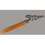Paper Knife with Tiger, Silver, 1930s.