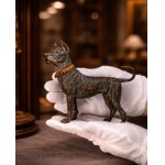 Viennese bronze, "Hunting Dog," ca. 1900 Signed