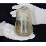 Glass creamer "Souvenir from Vilnius", 1920s. L. Zebłocki and co.