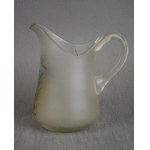Glass creamer Souvenir from Vilnius, 1920s. L. Zebłocki and co.