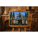 Janina CZECH-KAPŁAN (1916-2005), "Robbers," painting on glass, Zakopane