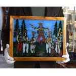 Janina CZECH-KAPŁAN (1916-2005), Robbers, painting on glass, Zakopane