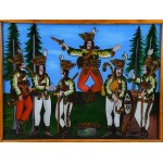 Janina CZECH-KAPŁAN (1916-2005), Robbers, painting on glass, Zakopane