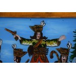 Janina CZECH-KAPŁAN (1916-2005), Robbers, painting on glass, Zakopane