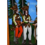 Janina CZECH-KAPŁAN (1916-2005), Robbers, painting on glass, Zakopane