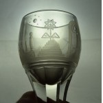 Masonic Cup, glass, 19th century. Freemasonry