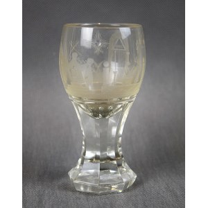 Masonic Cup, glass, 19th century. Freemasonry