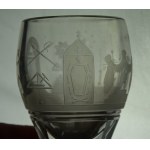 Masonic Cup, glass, 19th century. Freemasonry
