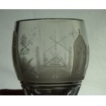 Masonic Cup, glass, 19th century. Freemasonry