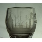 Masonic Cup, glass, 19th century. Freemasonry