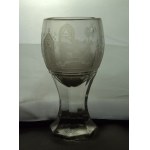Masonic Cup, glass, 19th century. Freemasonry
