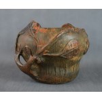 Waclaw BĘBNOWSKI (1865-1945), Vase with olive leaves, ceramic, ca. 1914.