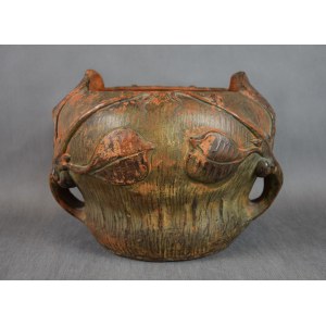 Waclaw BĘBNOWSKI (1865-1945), Vase with olive leaves, ceramic, ca. 1914.
