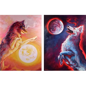 Anna PRZYBYŁEK (b. 1997), Sköll and Hati, diptych, 2024