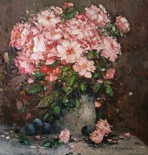 Tetiana RUSAKOVA (ur. 1952), Martwa natura z różowymi kwiatami, 2026