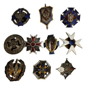 Poland, batch of ten regimental badges
