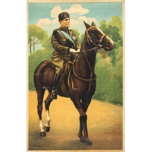 canvas print with Benito Mussolini on horseback