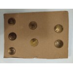 Poland, lot of seven regimental badges in silver-plated metal and polychrome enamel, mainly produced by the Panasiuk company of Warsaw.