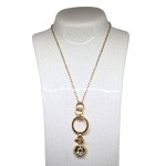 Gold-plated vintage heart-shaped necklace with decorative white zirconia