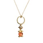 Gold-plated vintage pendant with striking finish and faceted zirconia